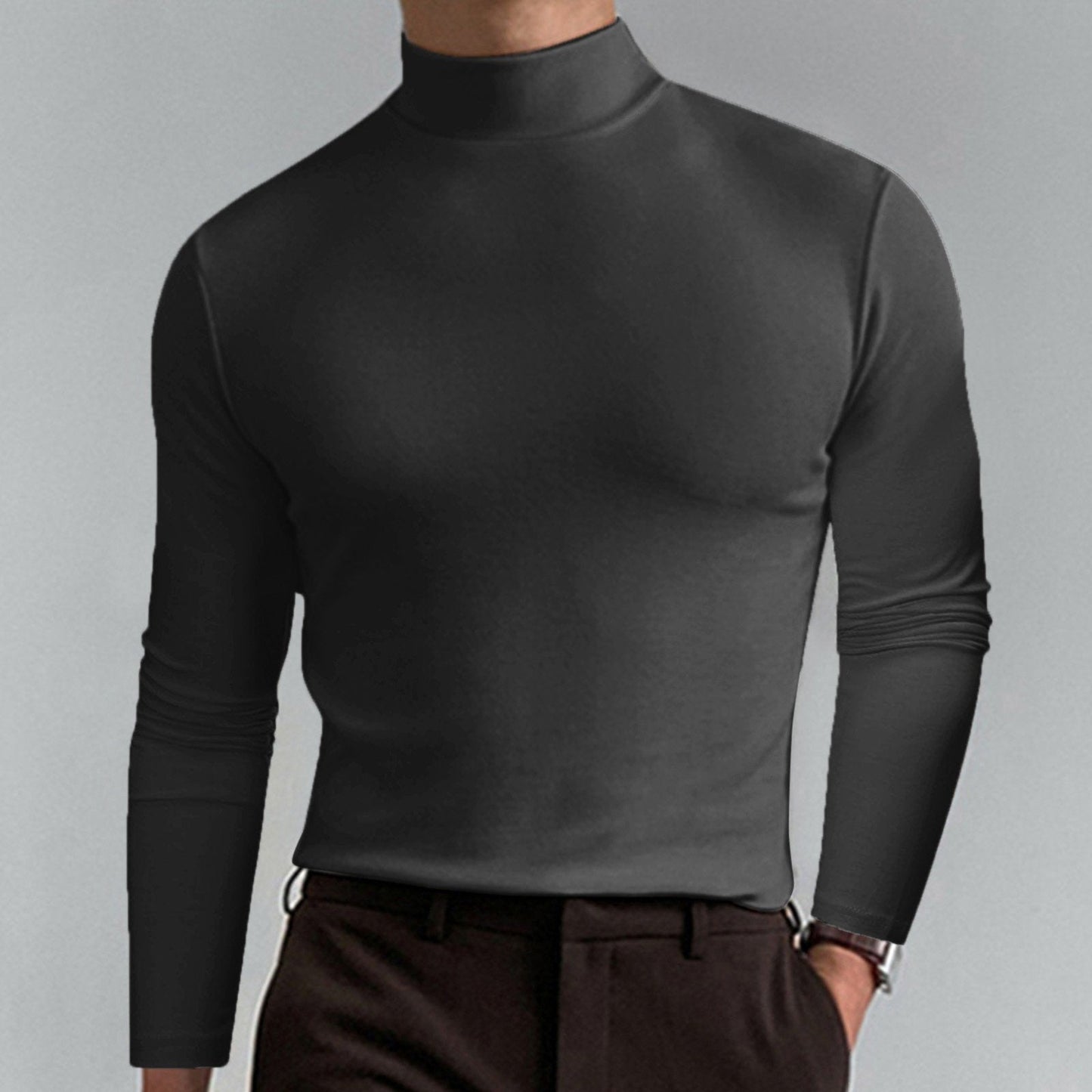 Kallan - Fitted High-Neck Long-Sleeve Tee