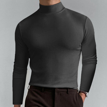 Kallan - Fitted High-Neck Long-Sleeve Tee