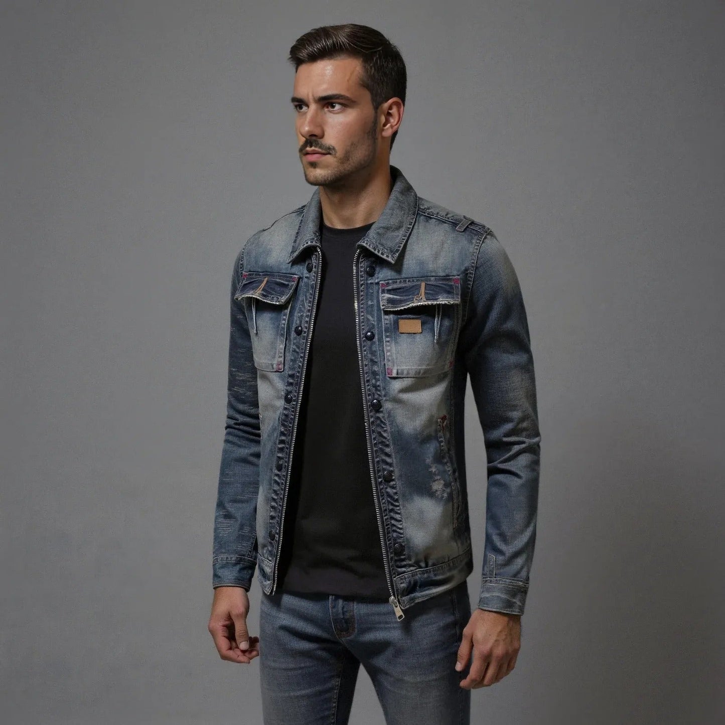 Keston - Zip-Through Denim Jacket