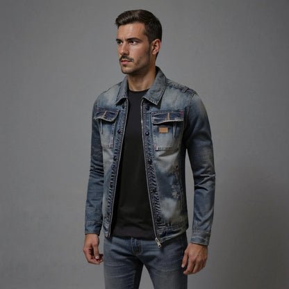 Keston - Zip-Through Denim Jacket