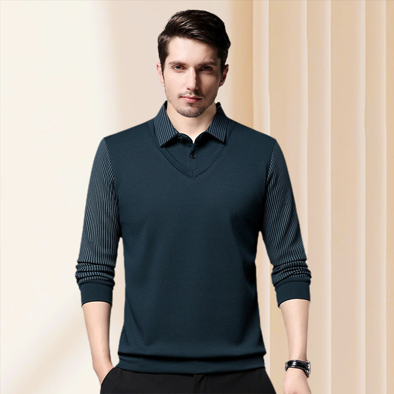 Wilburn - Cotton Striped-Collar Shirt Set