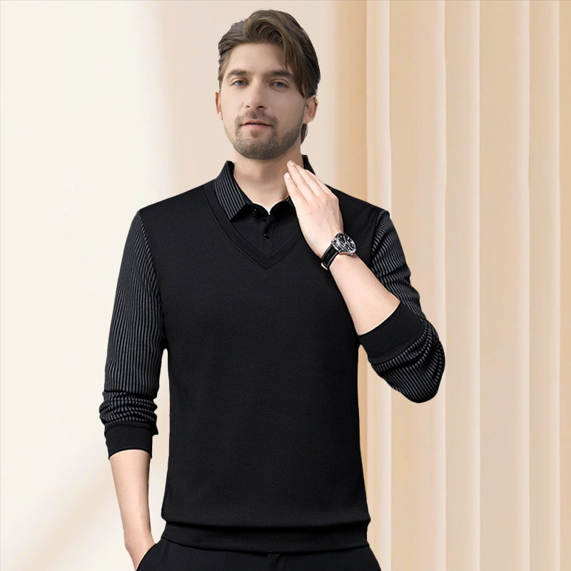 Wilburn - Cotton Striped-Collar Shirt Set