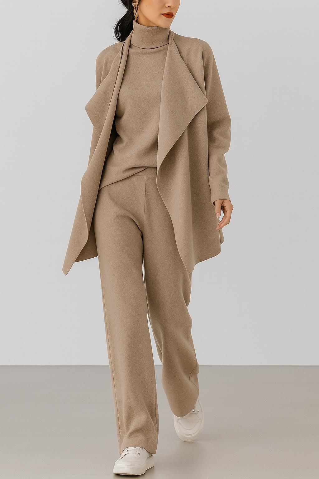 Lanora - Wool Cardigan Sweater and Trousers