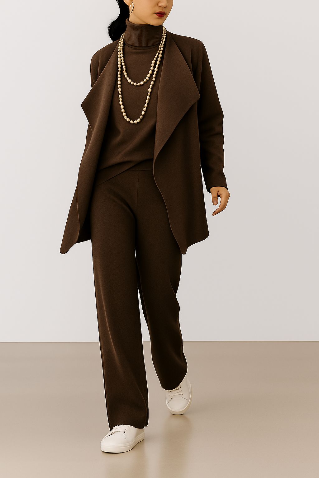 Lanora - Wool Cardigan Sweater and Trousers