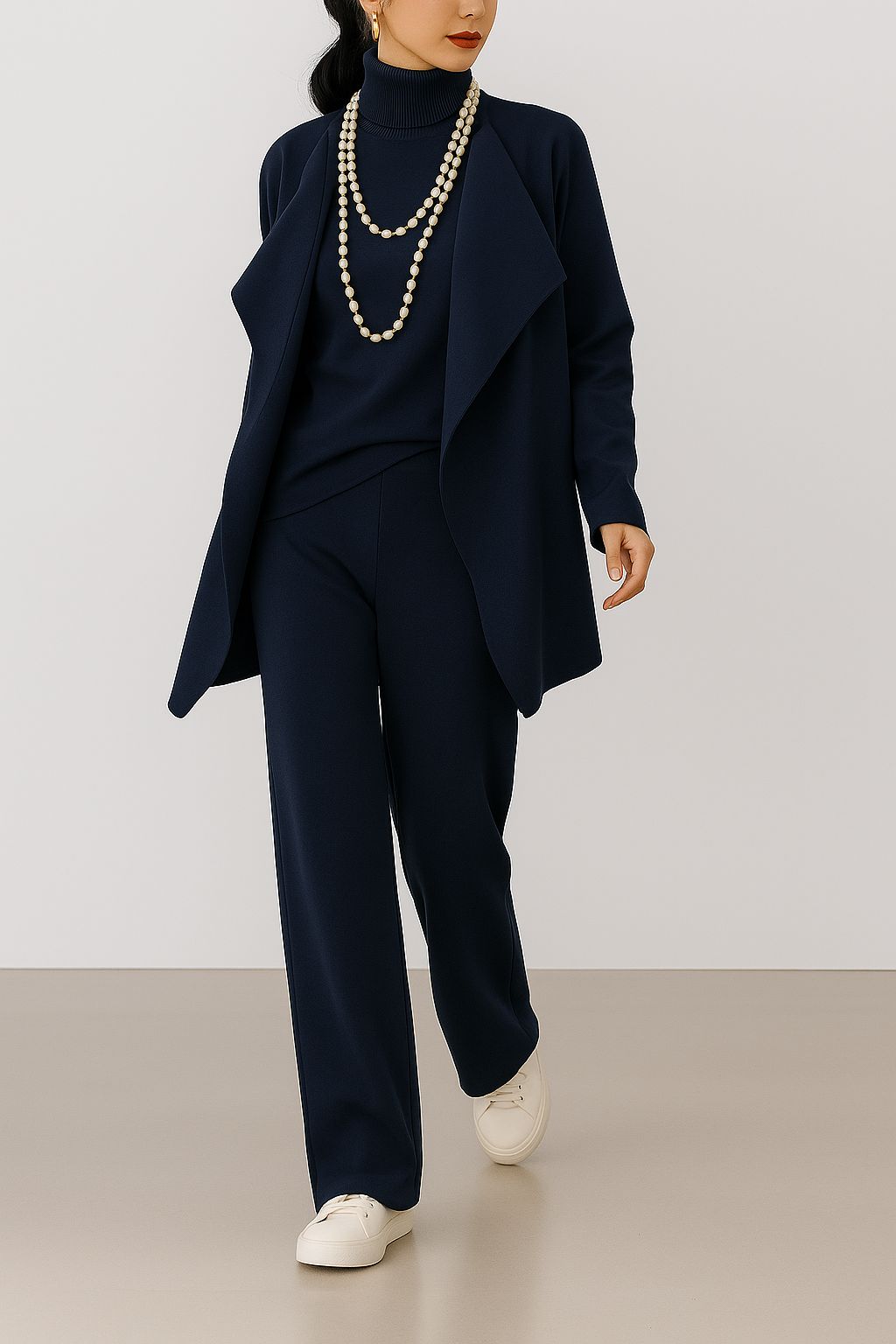 Lanora - Wool Cardigan Sweater and Trousers
