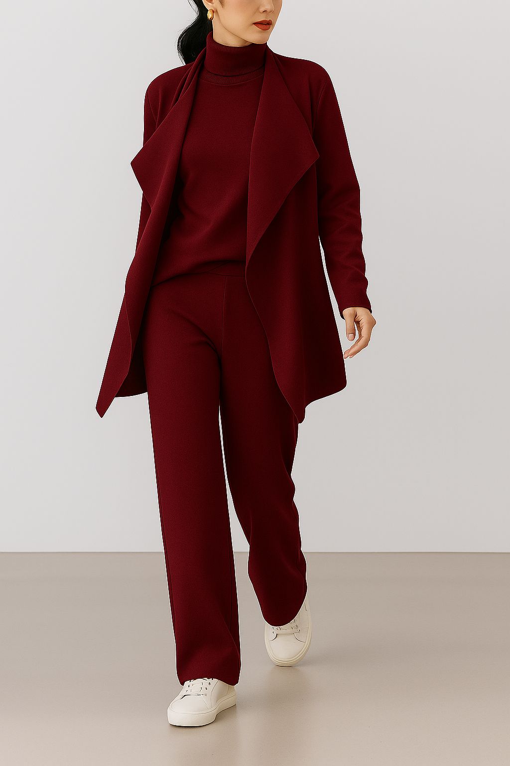 Lanora - Wool Cardigan Sweater and Trousers