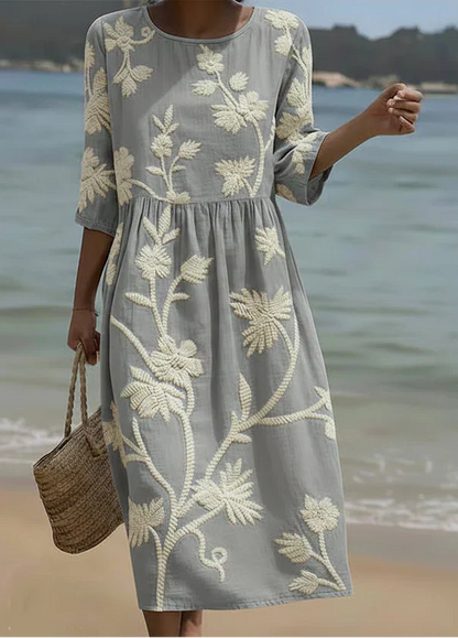 Latoya - Botanical Print Midi Dress