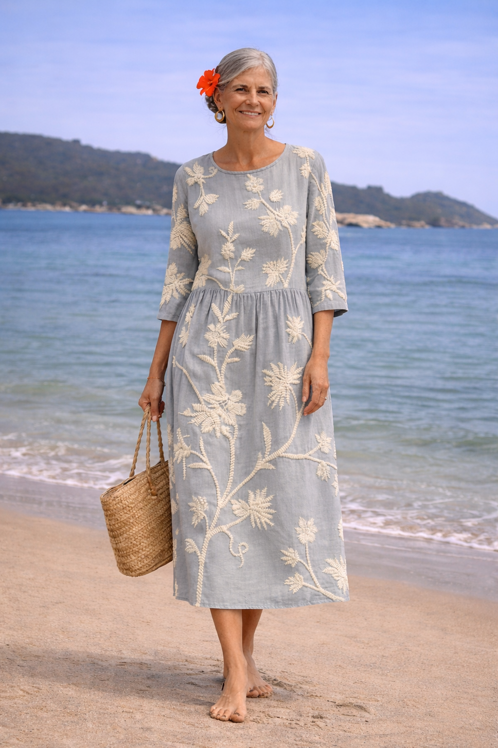 Latoya - Botanical Print Midi Dress