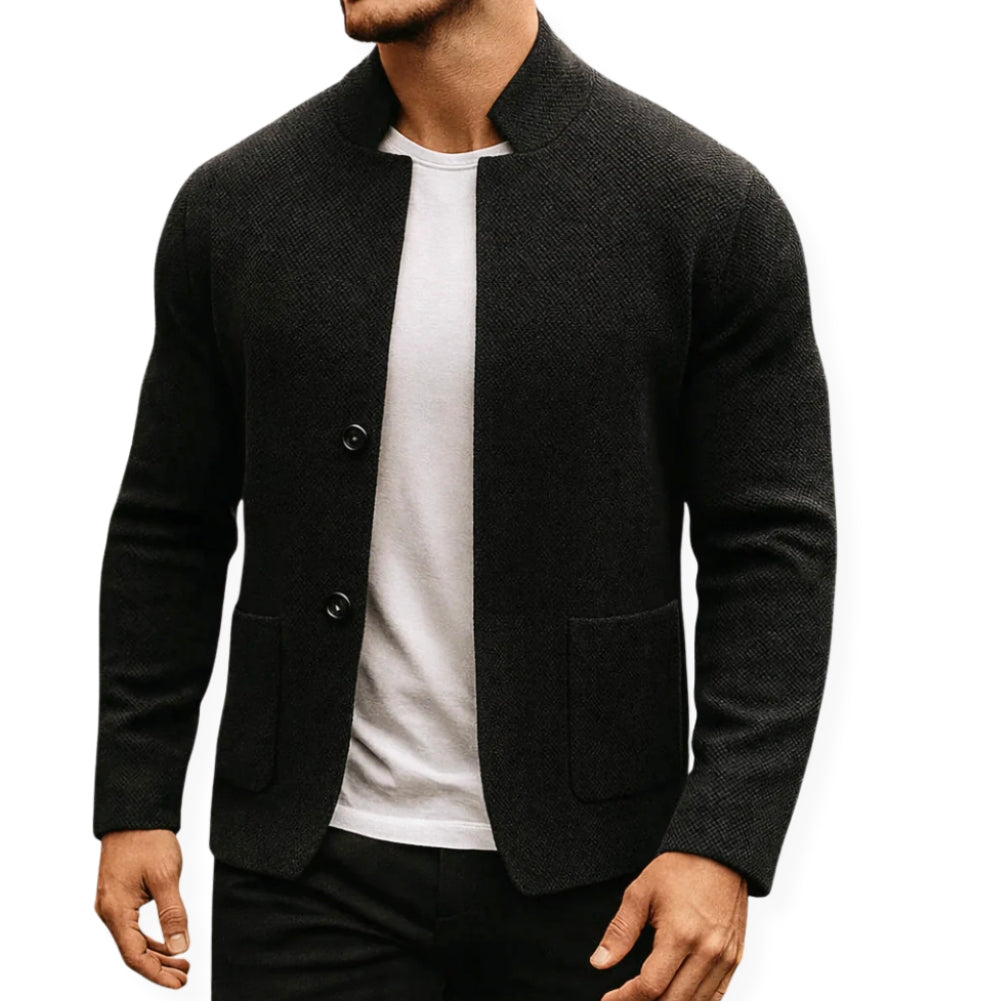 Levon - Stand-Collar Knit Blazer