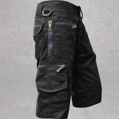 Luciano - Cotton Multi-Pocket Cargo Shorts