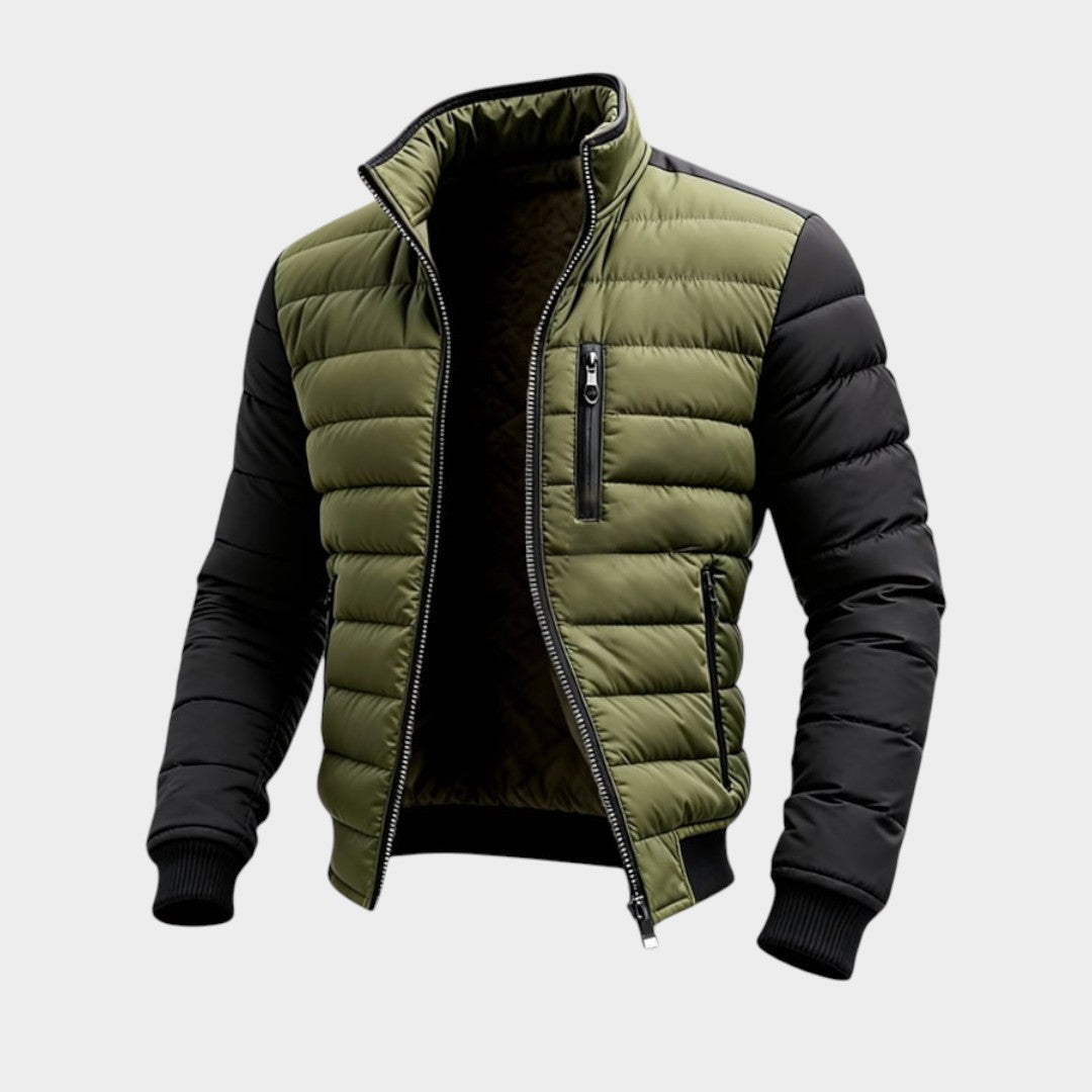 Marco - Contrast-Sleeve Quilted Jacket