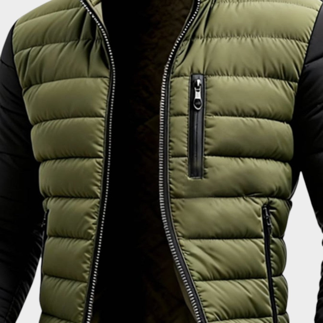 Marco - Contrast-Sleeve Quilted Jacket