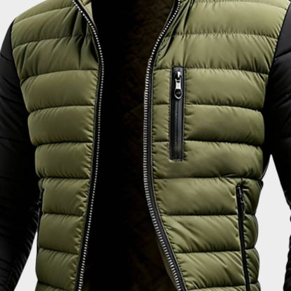 Marco - Contrast-Sleeve Quilted Jacket
