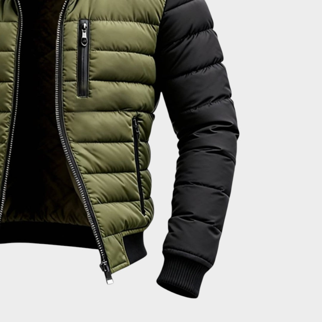 Marco - Contrast-Sleeve Quilted Jacket