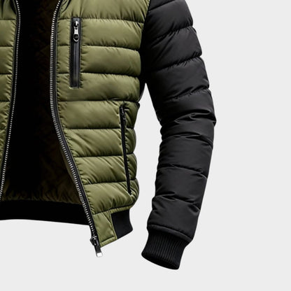 Marco - Contrast-Sleeve Quilted Jacket