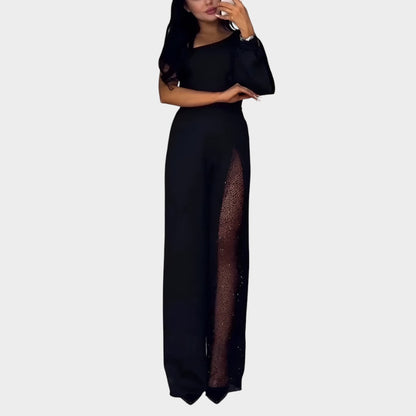 Marisa - Asymmetric Sheer-Leg Jumpsuit