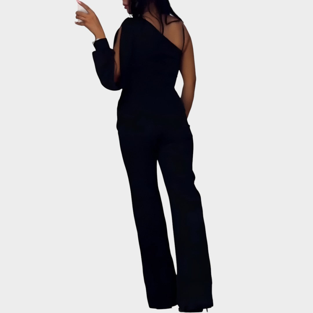 Marisa - Asymmetric Sheer-Leg Jumpsuit