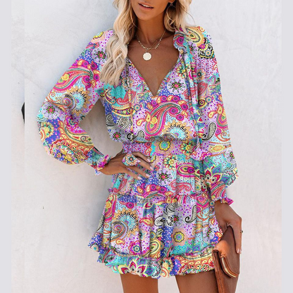 Maryann - Ruffled Tie-Front Mini Dress