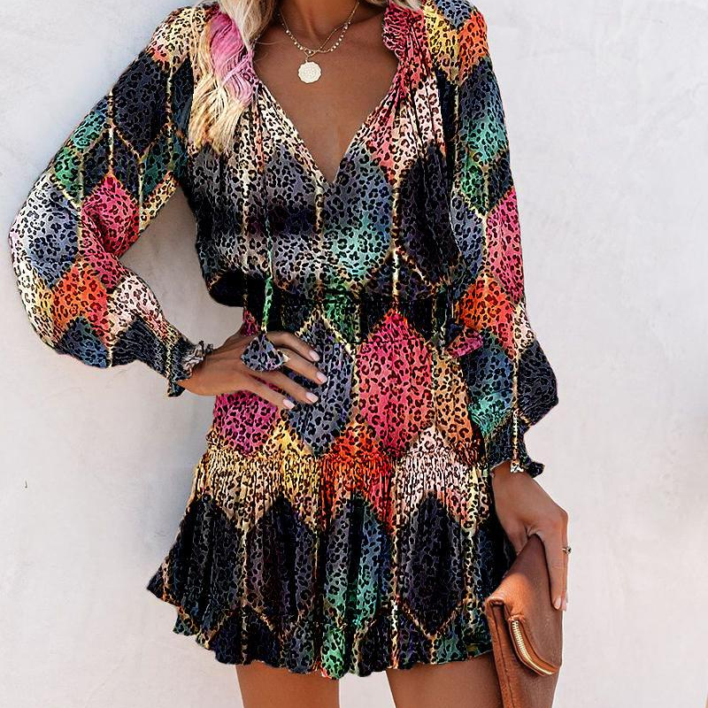 Maryann - Ruffled Tie-Front Mini Dress