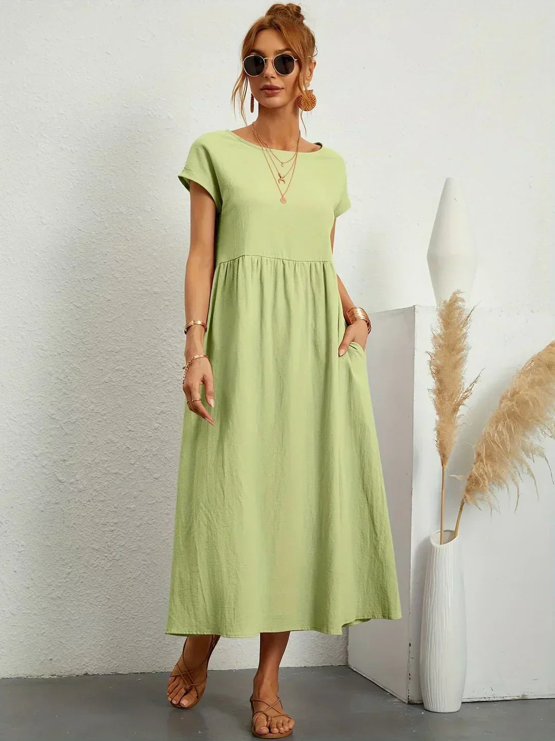 Phoebe - Flowing Cotton Midi Dress