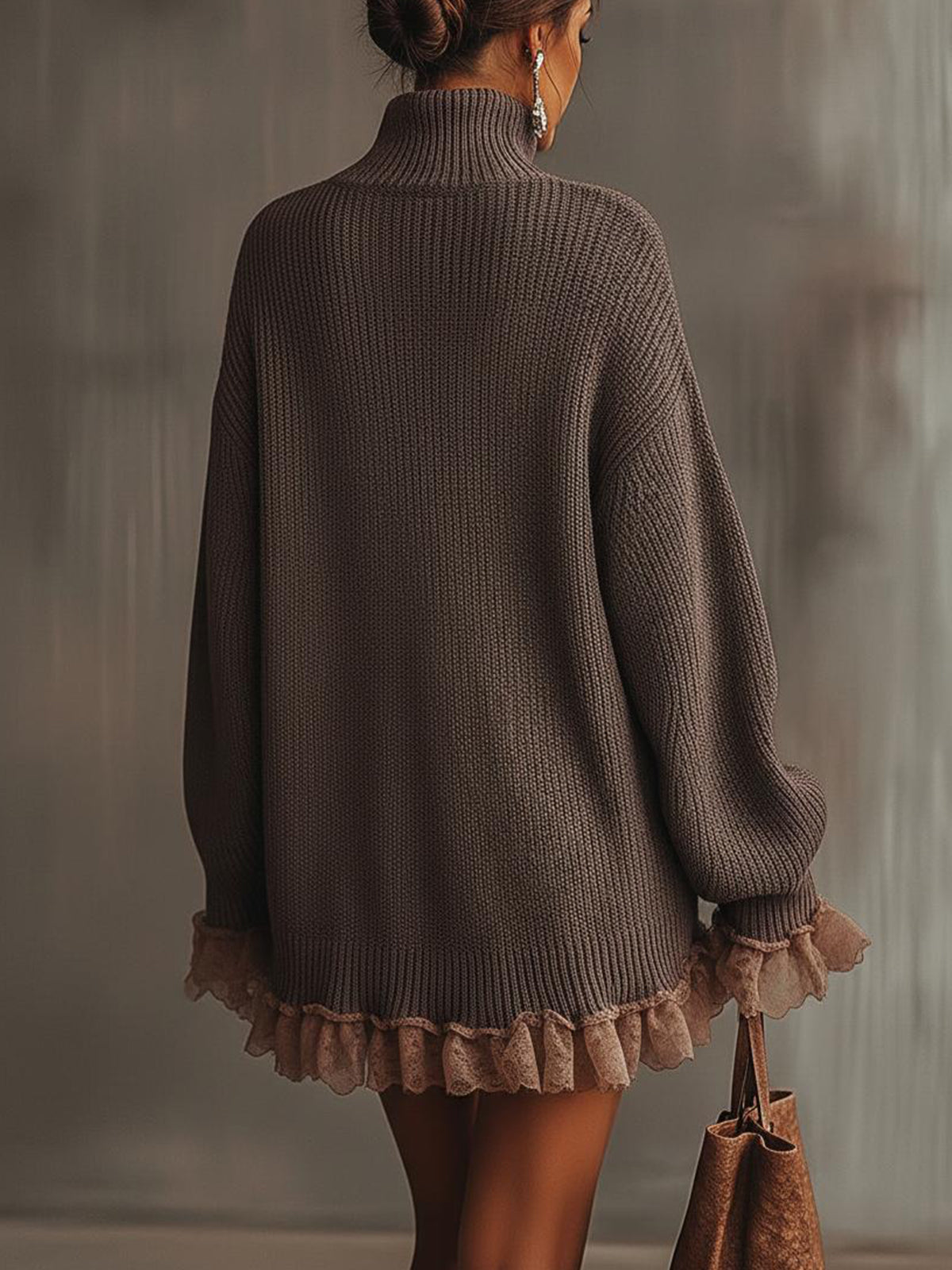 Nina - Ruffled Hem Sweater Dress