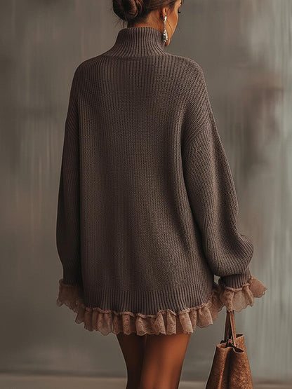 Nina - Ruffled Hem Sweater Dress