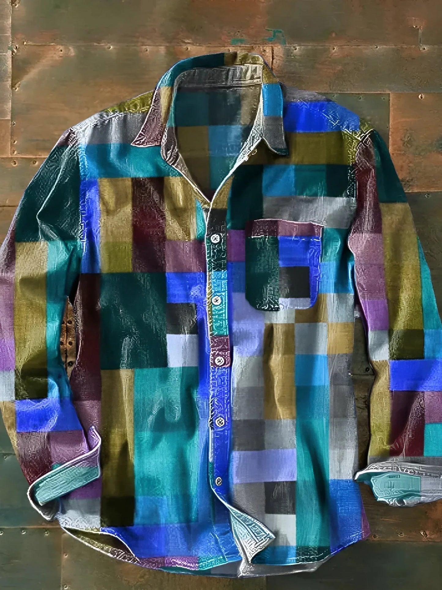 Pavo - Relaxed Long-Sleeve Patchwork Shirt