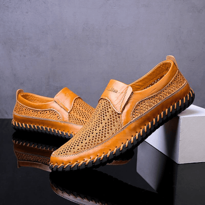 Rovian - Polished Leather Slip-Ons