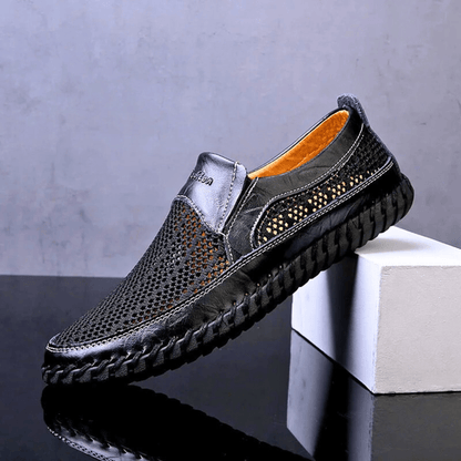 Rovian - Polished Leather Slip-Ons