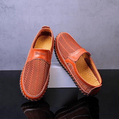 Rovian - Polished Leather Slip-Ons