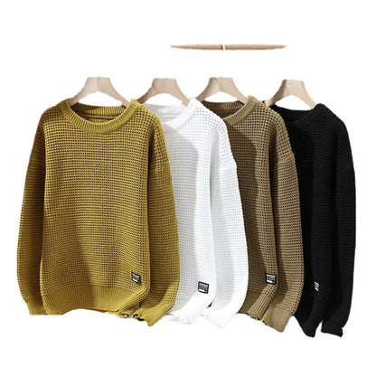 Vanton - Waffle-Knit Crewneck Sweatshirt