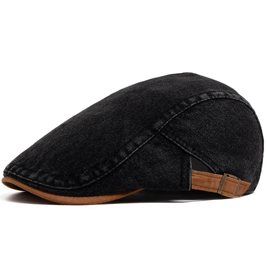 Theodore - Adjustable Denim Flat Cap