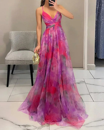 Giselle - Floral Chiffon Maxi Dress