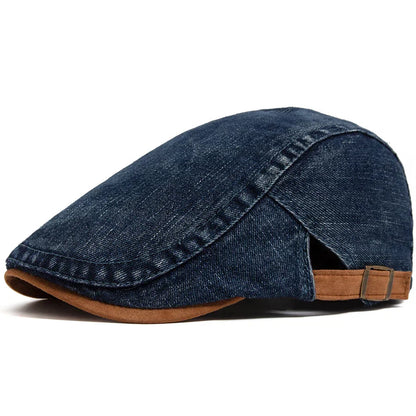 Theodore - Adjustable Denim Flat Cap