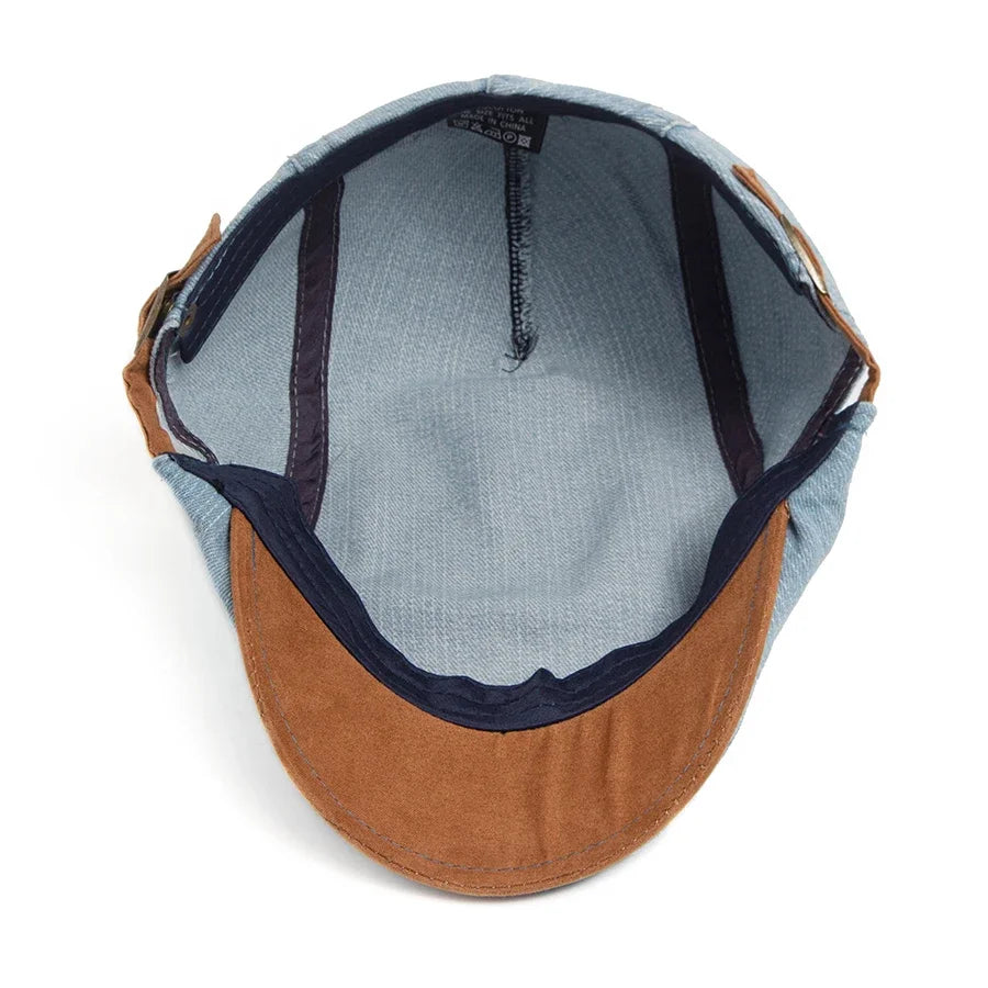 Theodore - Adjustable Denim Flat Cap