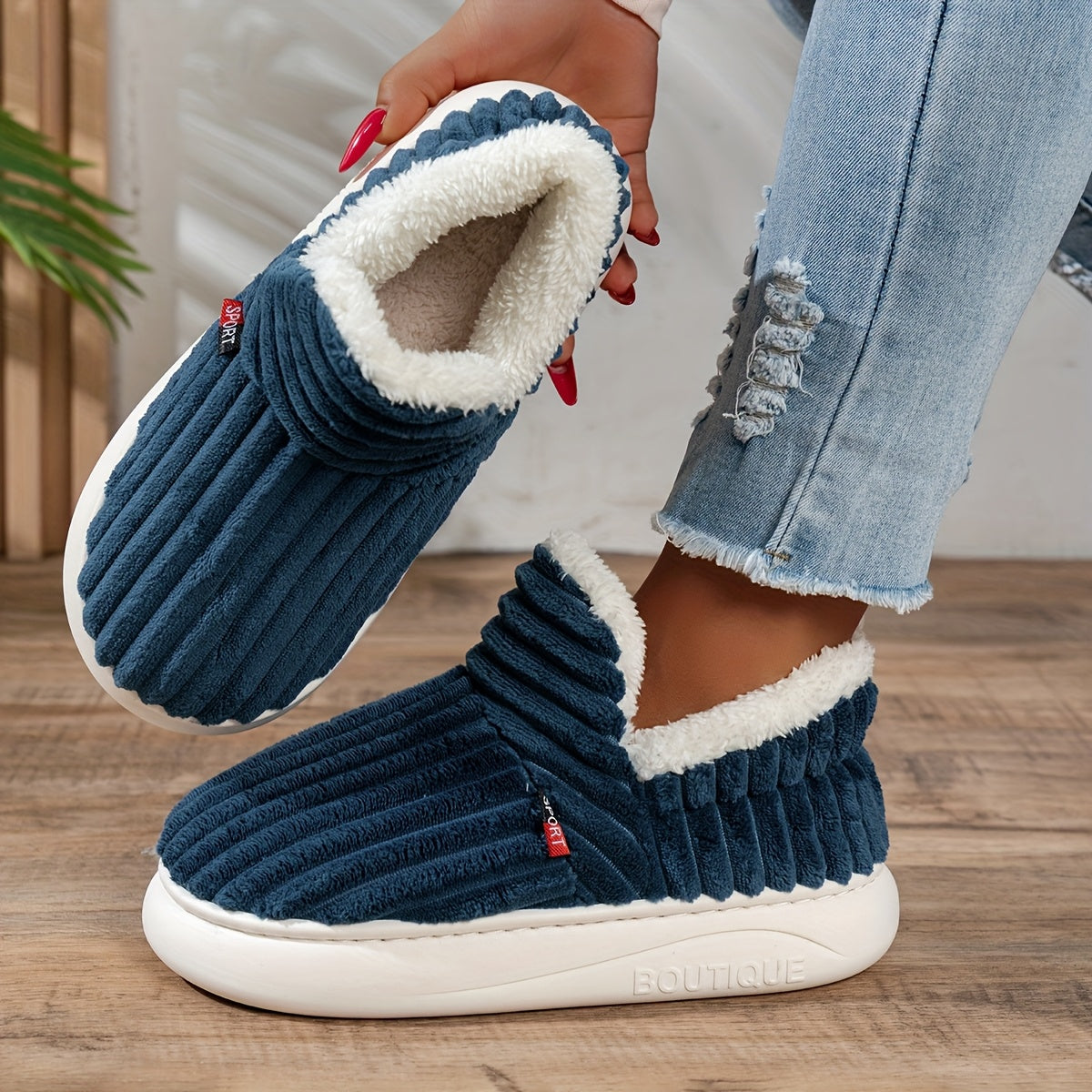 Sevra - Indoor-Outdoor Plush Slippers