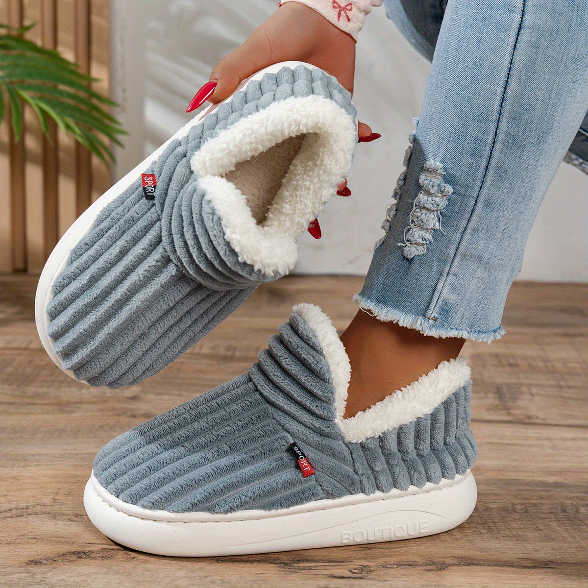 Sevra - Indoor-Outdoor Plush Slippers