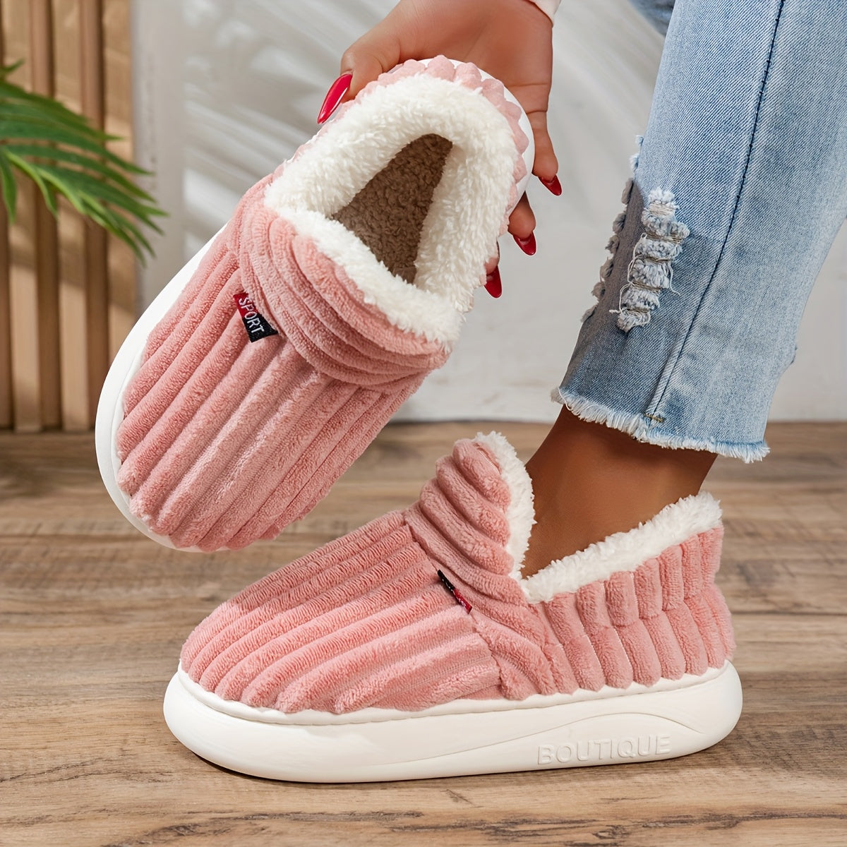 Sevra - Indoor-Outdoor Plush Slippers
