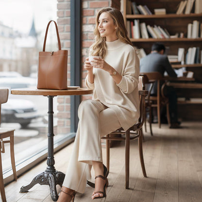 Shelia - Asymmetric Sweater & Wide-Leg Pants
