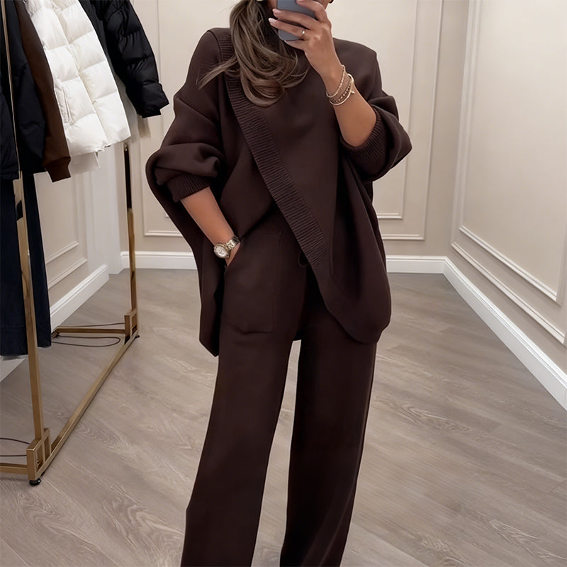 Shelia - Asymmetric Sweater & Wide-Leg Pants