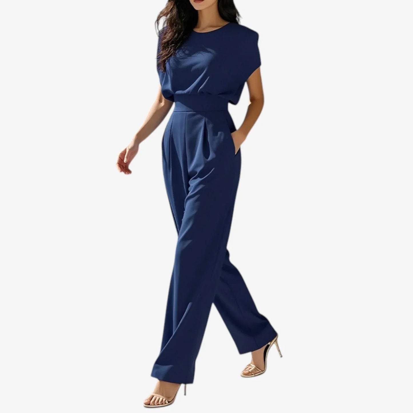 Solenne - Belted Fluid Jumpsuit