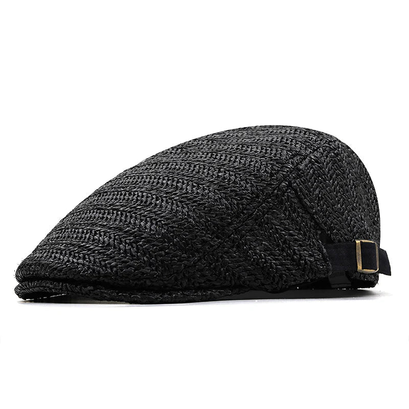 Tivaro - Herringbone Straw Flat Cap