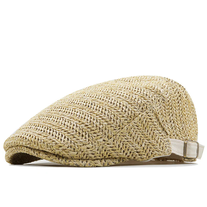 Tivaro - Herringbone Straw Flat Cap