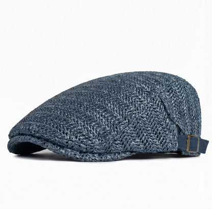 Tivaro - Herringbone Straw Flat Cap