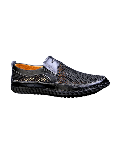 Rovian - Polished Leather Slip-Ons