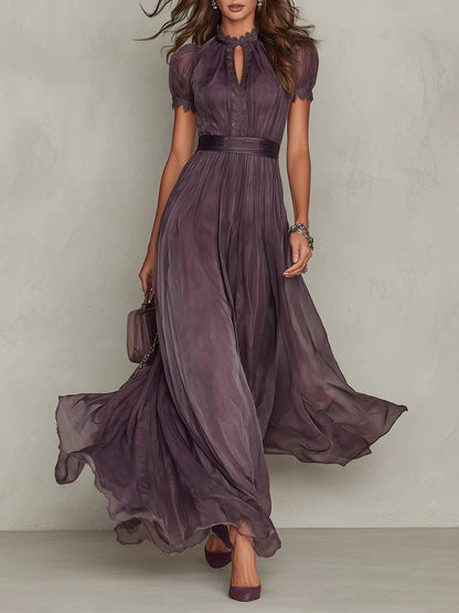 Valenne - Chiffon Keyhole Maxi Dress
