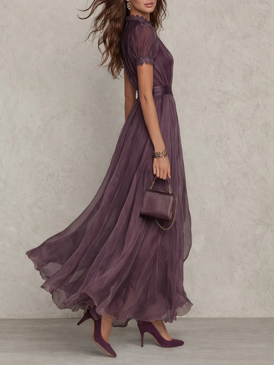 Valenne - Chiffon Keyhole Maxi Dress