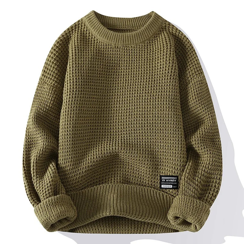Vanton - Waffle-Knit Crewneck Sweatshirt