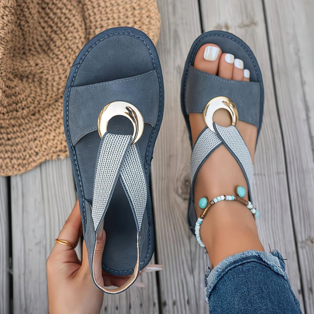 Vela - Cross-Strap Ring Sandal