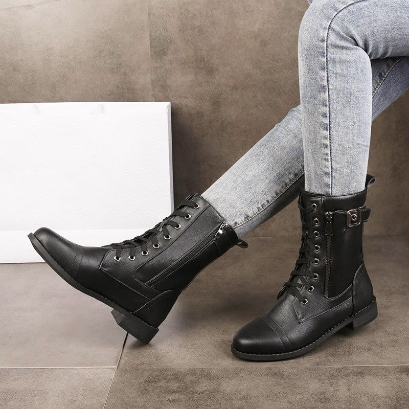 Velayne - Side-Zip Leather Boots